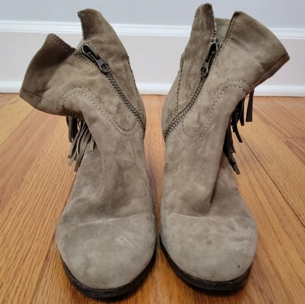 Sam Edelman Women's Louie Western Fringe Boot Tan Size 6 Suede‎ Leather Festival